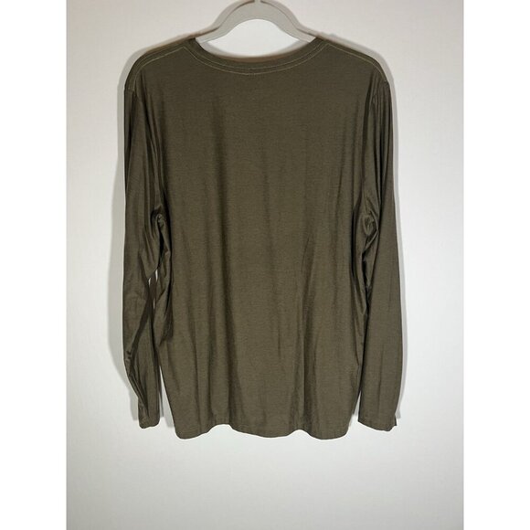 Beyond Yoga army green athleisure long slv top L soft silky comfy lightweight - Picture 3 of 7